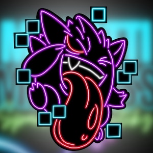 Neon Gengar Sticker