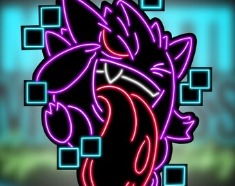 Neon Gengar Sticker