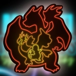 Neon Charmander Evolution Sticker