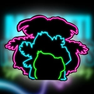 Neon Bulbasaur Evolution Sticker