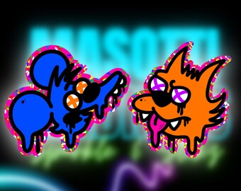 1 - 2pcs Itchy & Scratchy Sticker/s