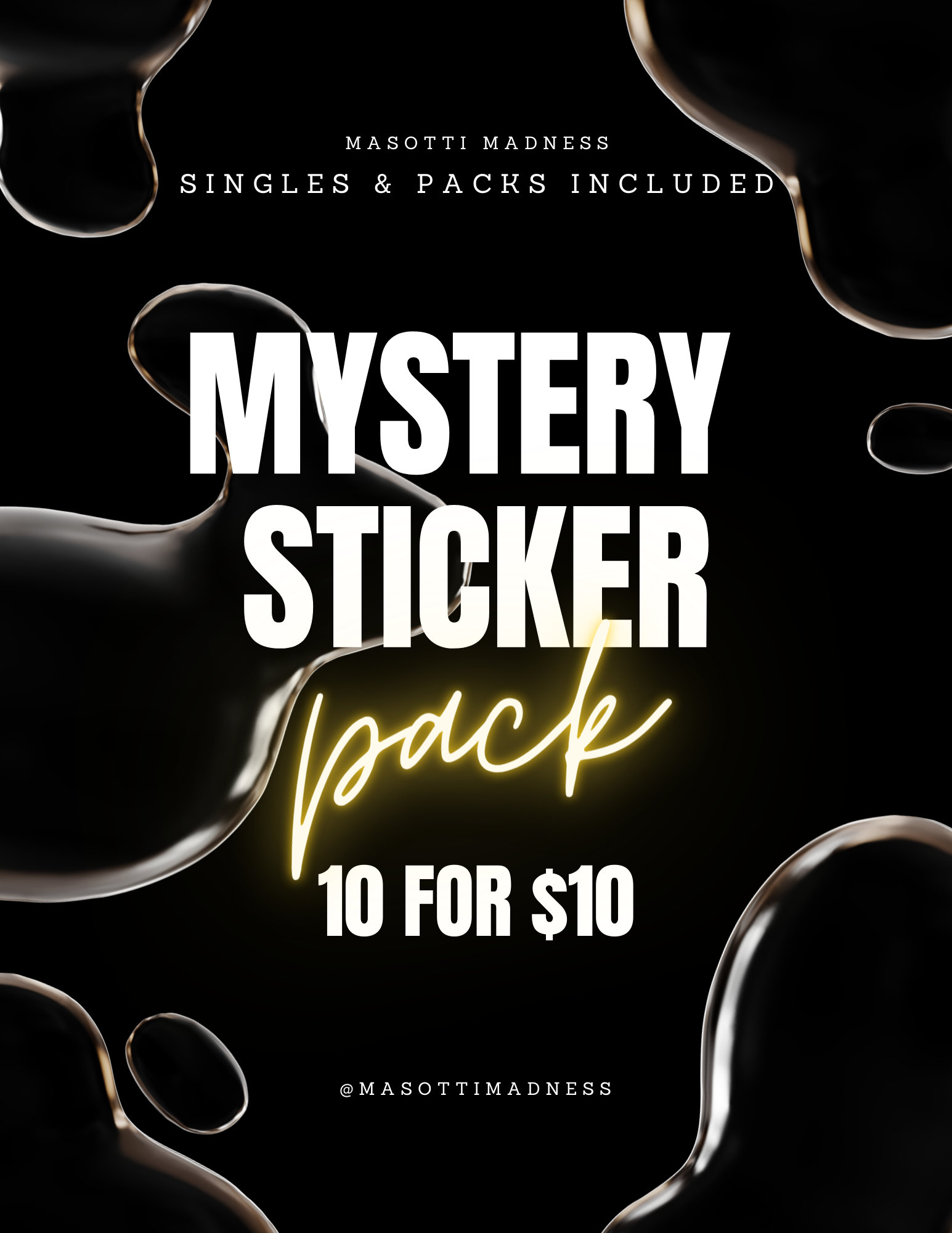 Mystery Sticker Pack | 10 Random Vinyl Stickers | Surprise Bundle With ...