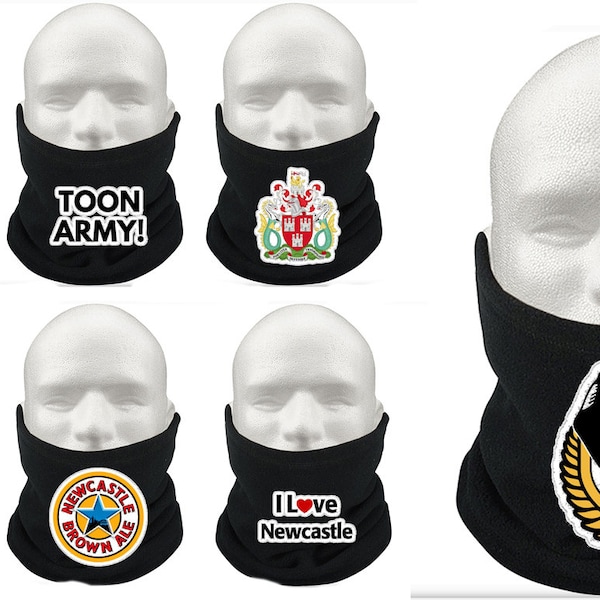 Newcastle united Snood Scarf Black Fleece Face Cover Neck Warmer Warm Supporters Shawl Christmas Gift Mask