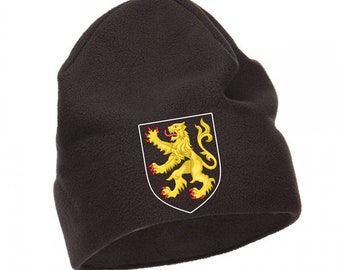 Belgien Beanie Mütze PolarFleece Wappen Geburtstag Geschenk Valentinstag Unisex Wintermütze Warm Outdoor Winddichte Mütze