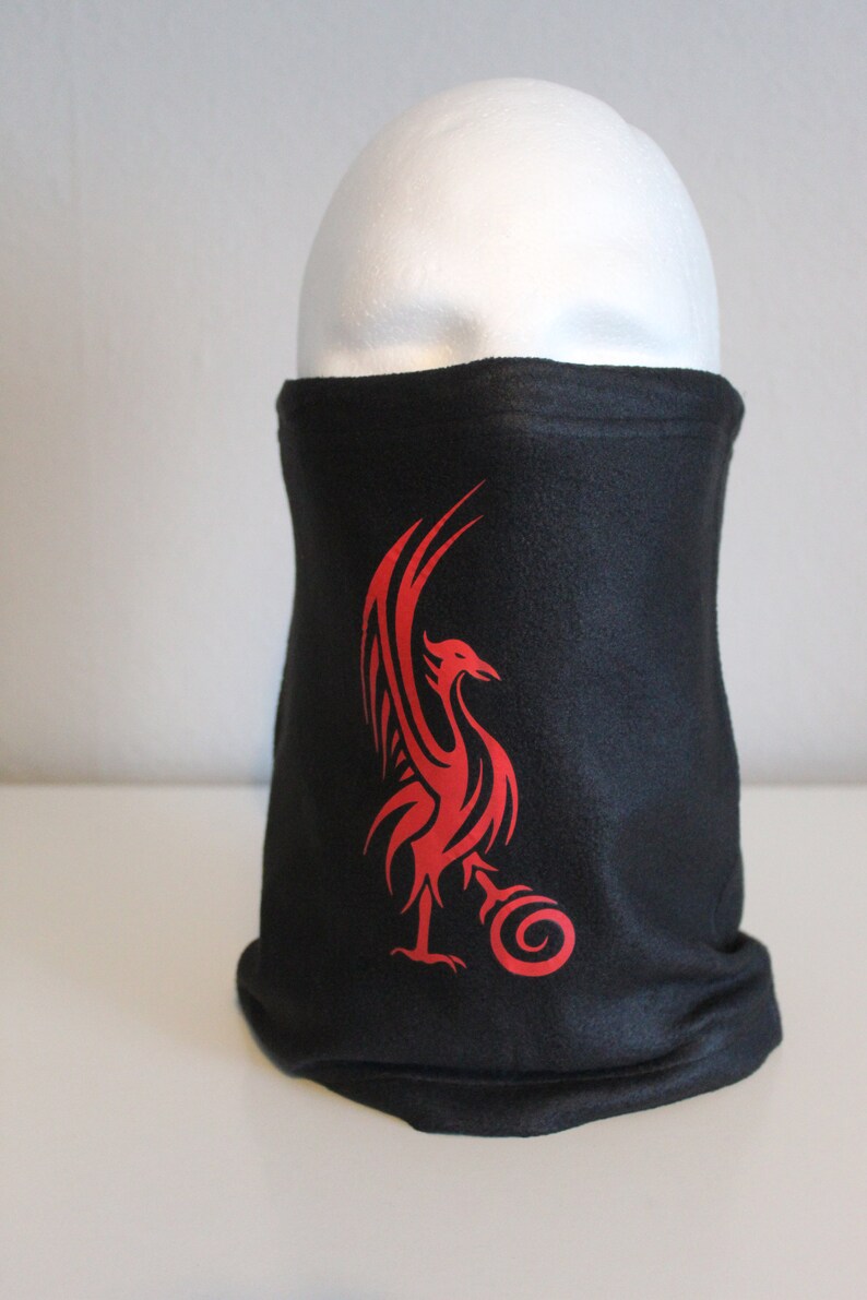Liverpool RED Black Snood Scarf Face Cover Neck Warmer Warm Etsy