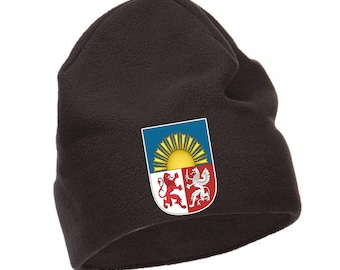 Latvia Beanie Hat Polar Fleece Coat Of Arms Birthday Gift Valentines Day Unisex Winter Hat Warm Outdoor Windproof Hat