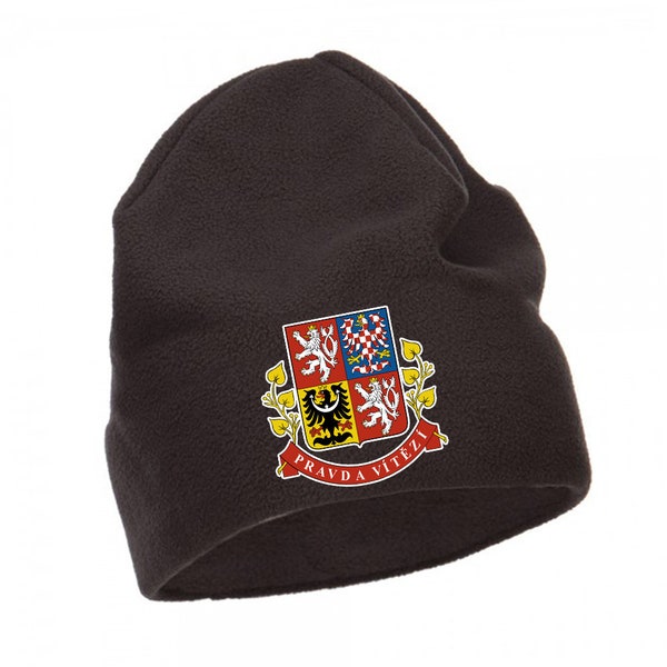 Czech Republic Beanie Hat Polar Fleece Coat Of Arms Birthday Gift Valentines Day Unisex Winter Hat Warm Outdoor Windproof Hat