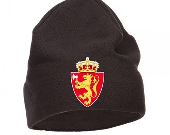 Norway Beanie Hat Polar Fleece Coat Of Arms Birthday Gift Valentines Day Unisex Winter Hat Warm Outdoor Windproof Hat