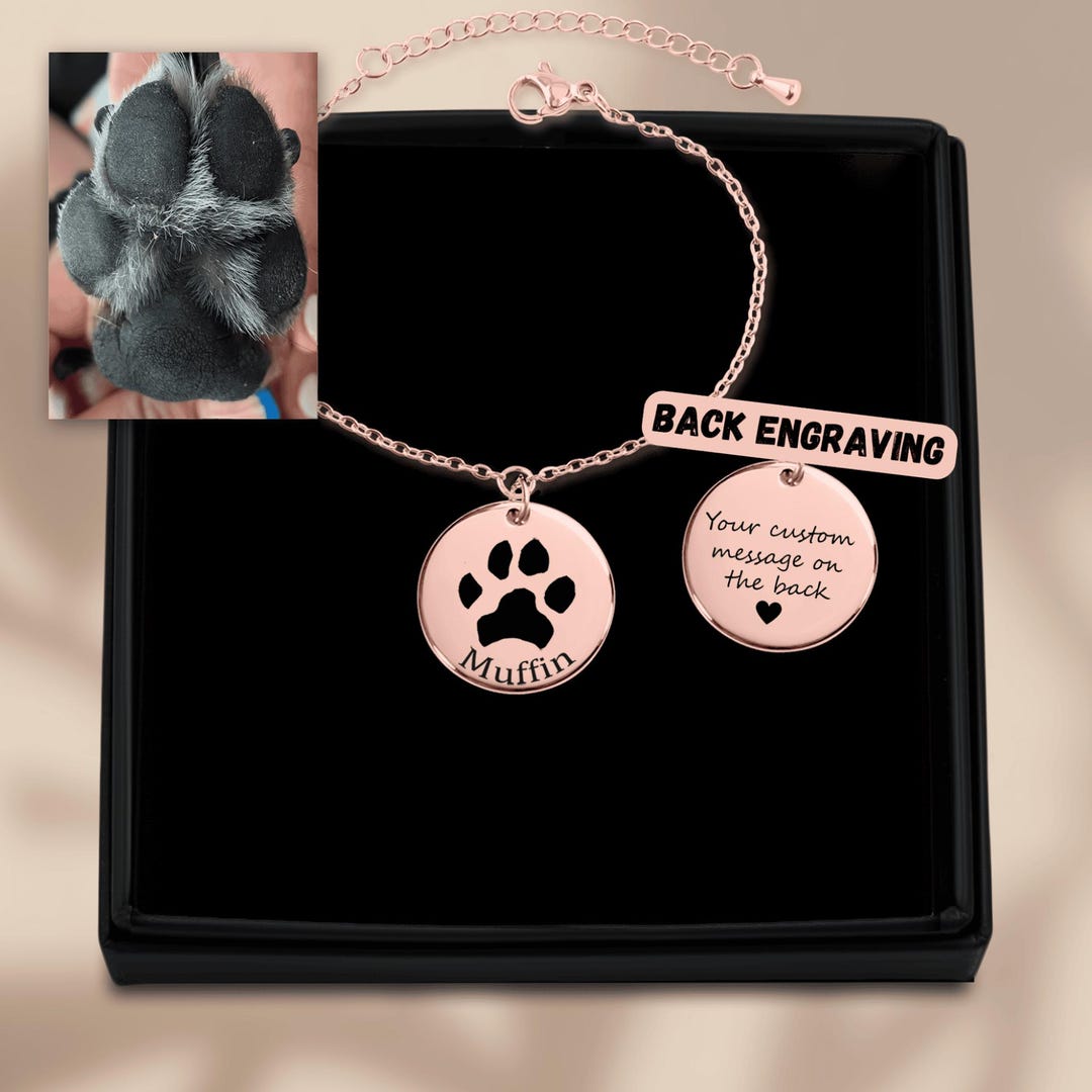 Custom Paw Print Bracelet – Personalized Pet Memorial Keepsake - Etsy