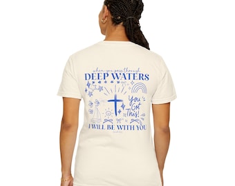 Jesaja Schriftdruck: Tiefwasser Bibelvers, christliche Wandkunst (PNG Digital Download)