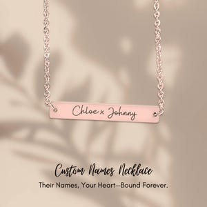 custom name necklace, gifts for special occasions or for everyday wear, Custom nameplate necklace engraved, name bar necklace engraved