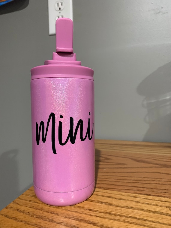 Kids Travel Water Bottle Mini Glitter Pink 