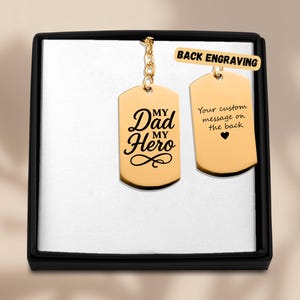 Portachiavi personalizzato per papà, targhetta in acciaio inossidabile incisa, regalo per la festa del papà