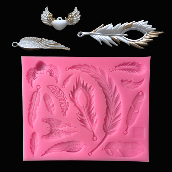 feather baking molds silicone shapes - 2pcs/set