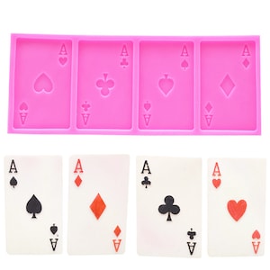 silicone moule résine argile poker carte moule décor pour gâteau au chocolat outils de cuisson