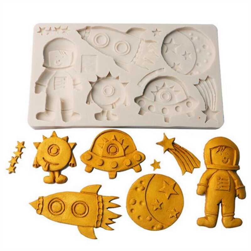 Spaceship astronaut alien mold Cake Chocolate Mold wedding Cake Decorating Tools Fondant Sugarcraft Cake Molds