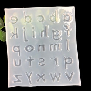 molde de silicona resina arcilla alfabeto letras pequeñas molde decoración para herramientas de horneado de pasteles de chocolate