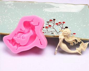 silicone mold resin clay mermaid mold decor for chocolate cake baking tools