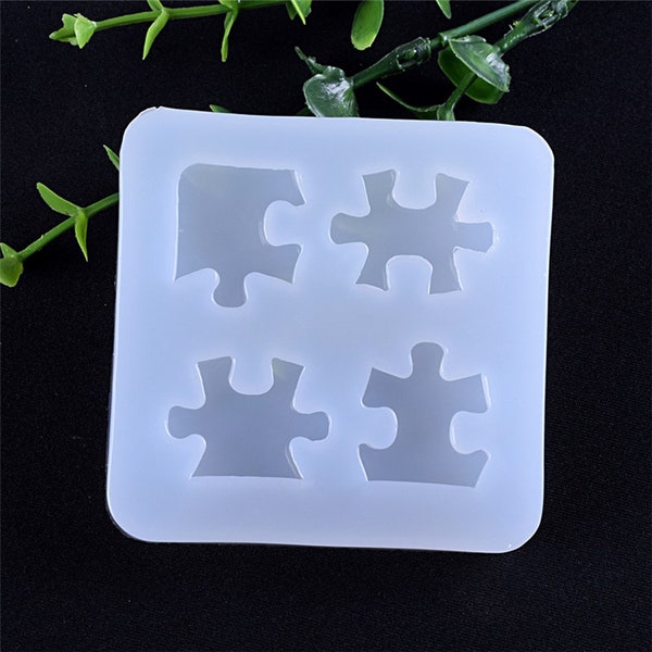 3D silicone mold resin clay puzzle piece mold decor for chocolate cake baking tools