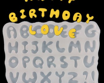 3D Alphabet Silikonform, Resin Clay Dekor, Kuchen Backwerkzeug
