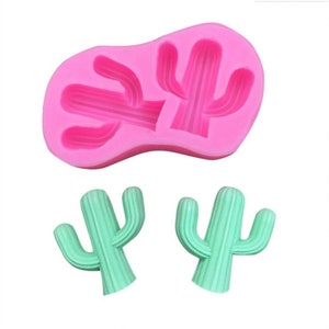 3D Silikonform Gießharz Ton Topfpflanze KaktusForm Dekor für Schokoladenkuchen Backwerkzeuge
