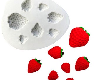 4 Stampi In Silicone A Forma Di Frutta, Ciliegia, Fragola, Limone
