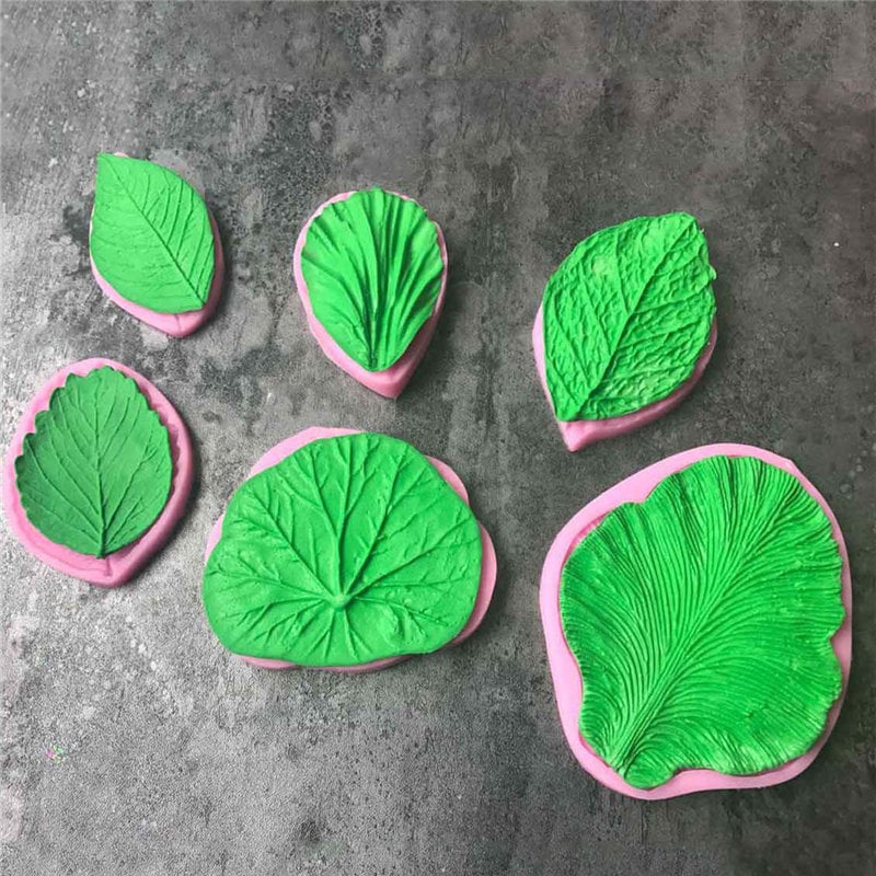 1set silicone mold resin clay leaf mold decor for chocolate cake baking tools
