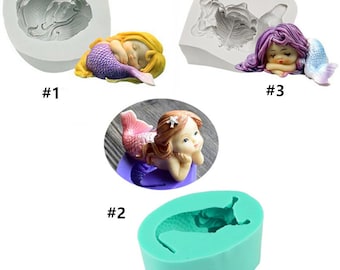 mermaid silicone mold decor for epoxy Aromatherapy gypsum mobile phone shell accessories