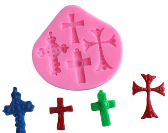 3D silicone mold resin clay cross mold decor for chocolate cake  baking tools