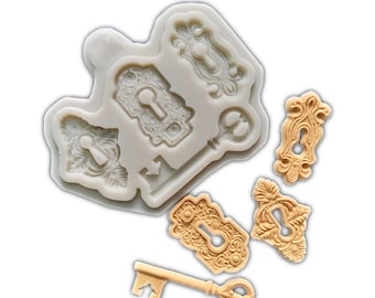 keyring lock vine shaple lace silicone mold decor chocolate cake baking tools