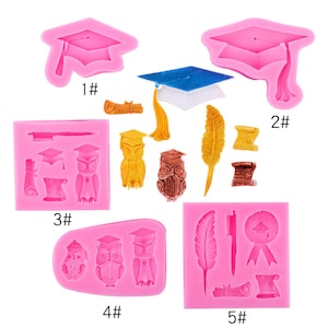 Graduation Hat Silicone Mold: Cake, Chocolate, Fondant Decoration