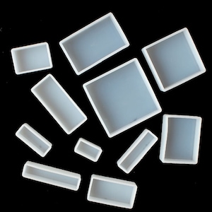 Stampo in silicone per goccioline di cristallo fai-da-te specchio cubico lucido su espositore per fiori secchi in resina di gioielli fatti a mano quadrati