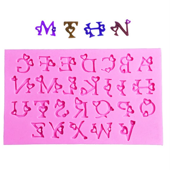 Moule Lettre Fantaisie, Moule En Silicone De Qualité Alimentaire, Bricolage, Moule à Fondant, époxy, Moule Alphabet, Fabrication De Bonbons, Savon, Résine UV, - France