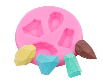Moule en silicone diamant avec pierres précieuses, décoration pour gâteau et chocolat