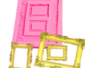 3D silicone mold resin clay photo frame decor for chocolate cake  baking tools