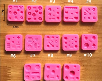3D silicone mold resin clay mini fish heart circle mold decor for chocolate cake  baking tools