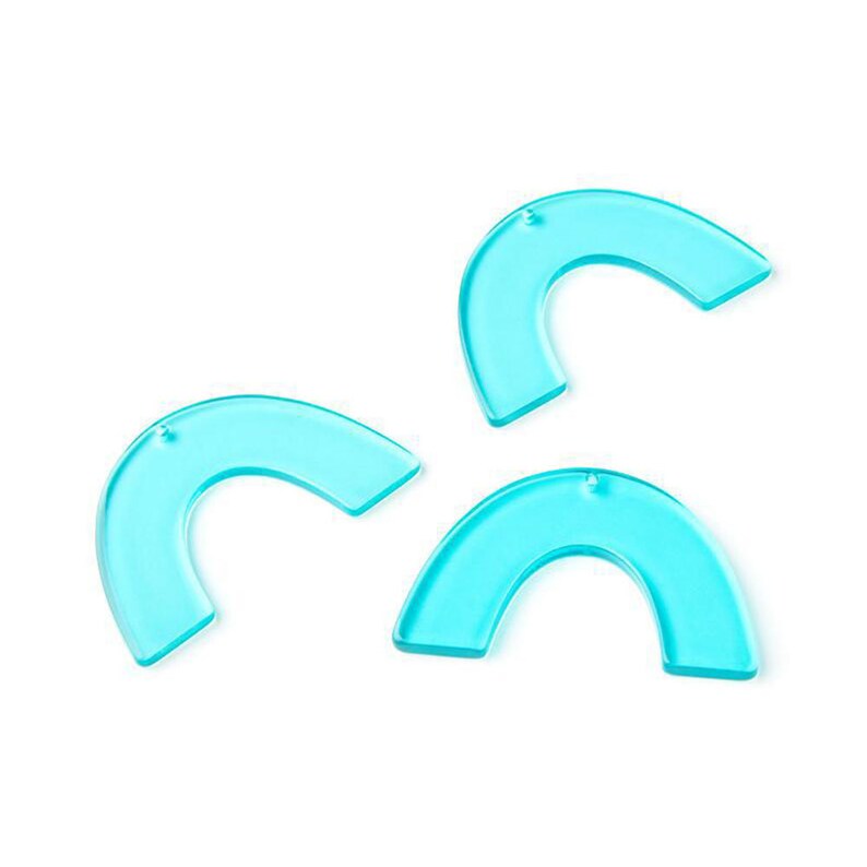 10pcs Tortoise shell acetate acrylic light blue semicircle charm pendant jewelry earrings findings supplies 48*30mm 1095P