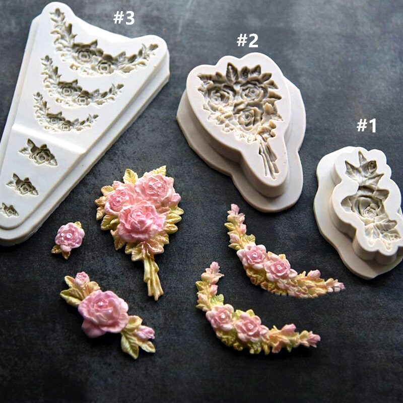 Aazon.co: 4Pcs Rose Silicone Candy Old, Ini Flower Fondant