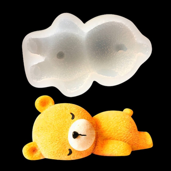 Silikonform „Schlafender Bär“ – Für Seife, Kuchen, Harz, Hitzebeständig, 10,9x7,1x4,3 Cm