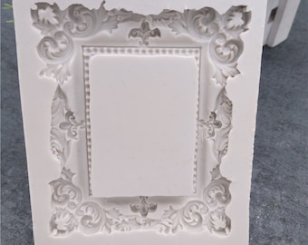 Photo frame silicone mold decor for cookies gypsum cake home decoration