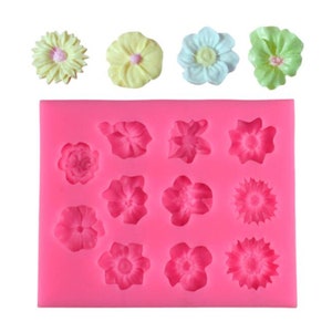 フラワーシリコンモールド：バラ、ひまわり、デイジー、ベーキング＆粘土デコレーション