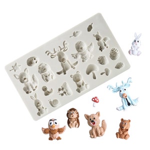 3D silicone stampo resina argilla animali coniglio cervo lumaca orso fungo muffa decorazione per torta al cioccolato strumenti di cottura