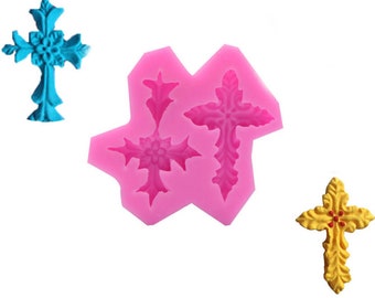 3D silicone mold clay resin cross mold decor for chocolate cake baking tools