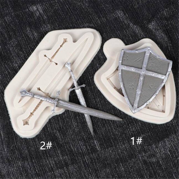 sword shield mold Cake Chocolate Mold wedding Cake Decorating Tools Fondant Sugarcraft Cake Molds