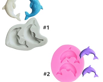 Dolphins whales silicone mold decor for chocolate cake baking tools