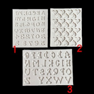 molde de silicona resina arcilla alfabeto y números decoración de molde para herramientas de horneado de pasteles de chocolate