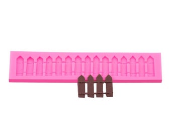 3D Silikonform Resin Clay Zaunform Dekor für Schokoladenkuchen Backwerkzeuge