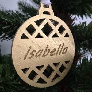 Personalized Christmas ornaments Custom Christmas tree decor Tree ornaments with name Wood Xmas decor Christmas bauble Christmas gift tag