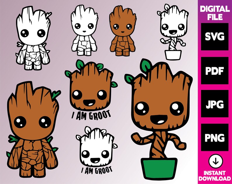 Download Baby groot svg I am groot svg Baby groot clip art Cut file ...