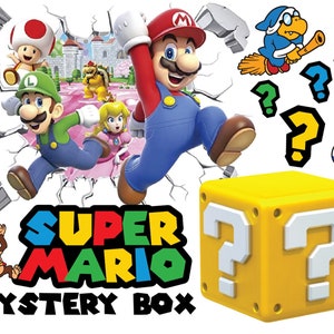 Super mario mystery box Super mario inspired mystery box Personalized box Mystery party box Super mario present Choose box size S,M,L,XL,XXL